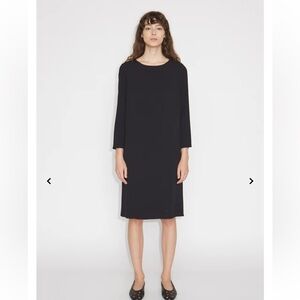 THE ROW Larina Black Long Sleeve Shift Dress